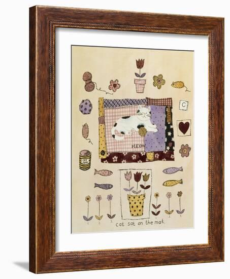 Collage of Flowers, Fish, Mice and Yarn-Hope Street Designs-Framed Giclee Print