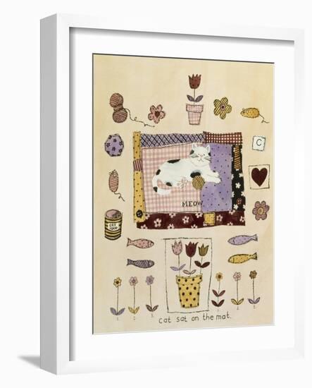 Collage of Flowers, Fish, Mice and Yarn-Hope Street Designs-Framed Giclee Print