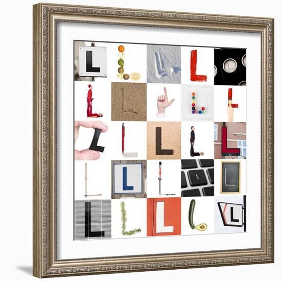 Collage Of Images With Letter L-gemenacom-Framed Art Print