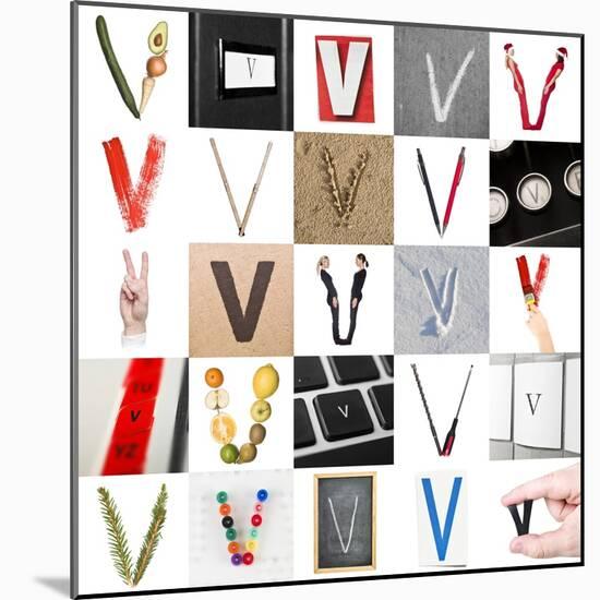 Collage Of Images With Letter V-gemenacom-Mounted Art Print