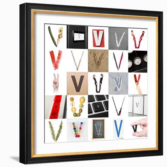 Collage Of Images With Letter V-gemenacom-Framed Art Print