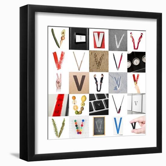 Collage Of Images With Letter V-gemenacom-Framed Art Print