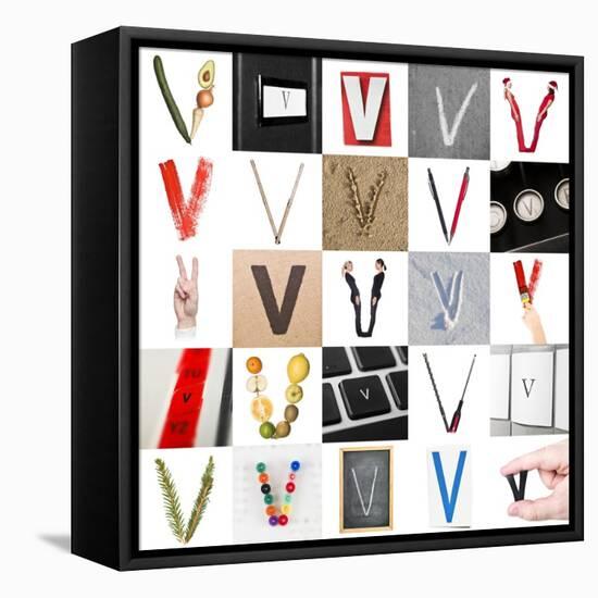 Collage Of Images With Letter V-gemenacom-Framed Stretched Canvas