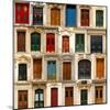 Collage of Old and Colorful Doors from Paris, France.-pink candy-Mounted Photographic Print