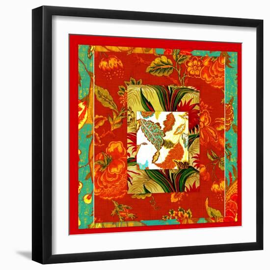 COLLAGE OF PATTERNS-Linda Arthurs-Framed Premium Giclee Print