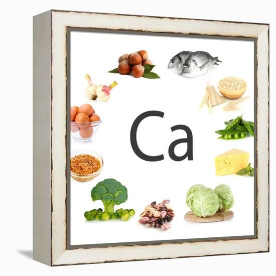 Collage Of Products Containing Calcium-Yastremska-Framed Stretched Canvas