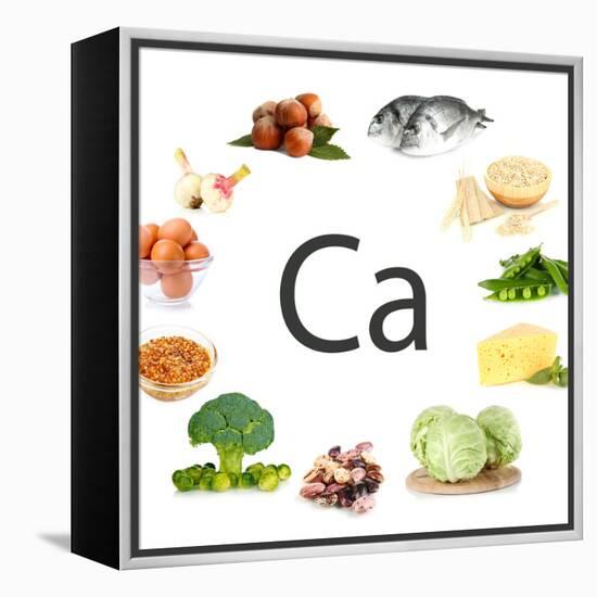 Collage Of Products Containing Calcium-Yastremska-Framed Stretched Canvas