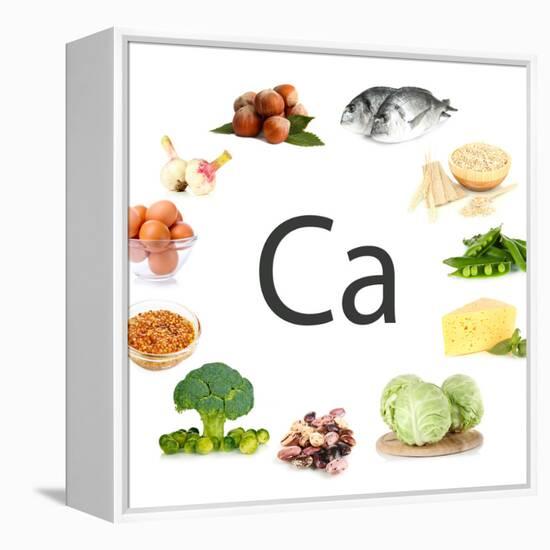 Collage Of Products Containing Calcium-Yastremska-Framed Stretched Canvas