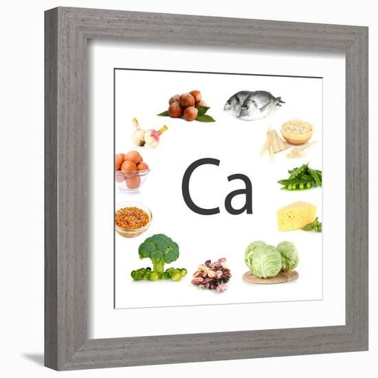 Collage Of Products Containing Calcium-Yastremska-Framed Art Print