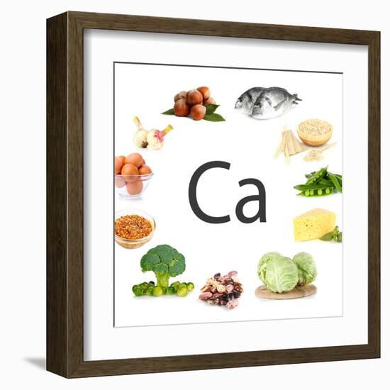 Collage Of Products Containing Calcium-Yastremska-Framed Art Print