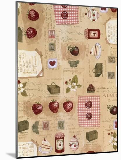 Collage of Strawberry Related Items-Hope Street Designs-Mounted Giclee Print