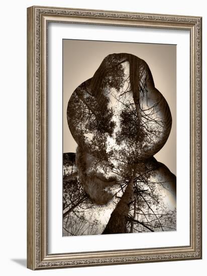 Collage of the Man in A Hat and Trees-metrs-Framed Photographic Print