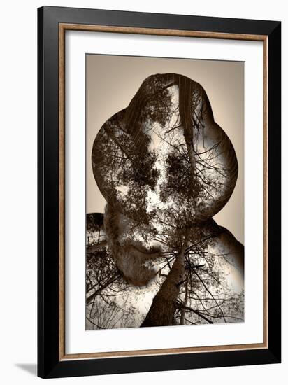 Collage of the Man in A Hat and Trees-metrs-Framed Photographic Print