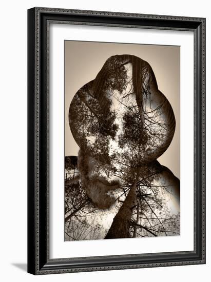 Collage of the Man in A Hat and Trees-metrs-Framed Photographic Print