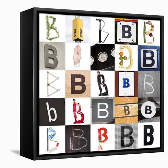 Collage With 25 Images With Letter B-gemenacom-Framed Stretched Canvas