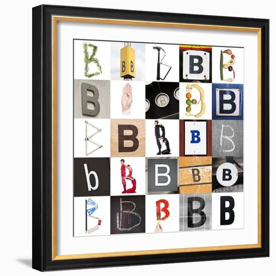 Collage With 25 Images With Letter B-gemenacom-Framed Art Print