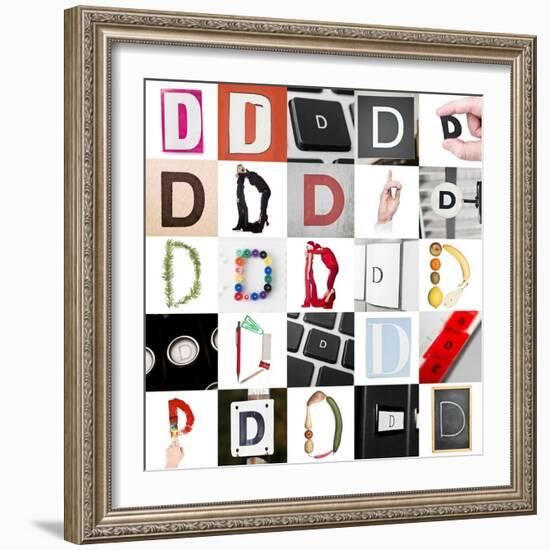 Collage With 25 Images With Letter D-gemenacom-Framed Art Print