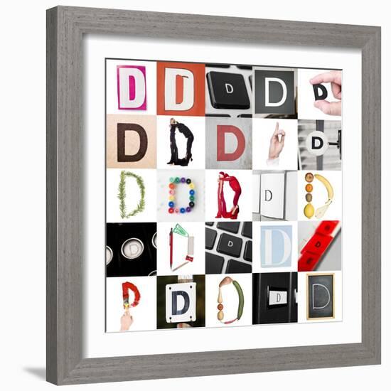 Collage With 25 Images With Letter D-gemenacom-Framed Art Print