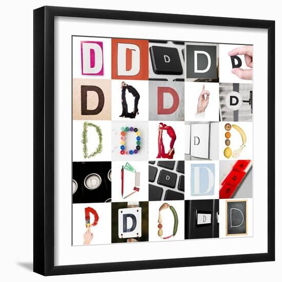 Collage With 25 Images With Letter D-gemenacom-Framed Art Print