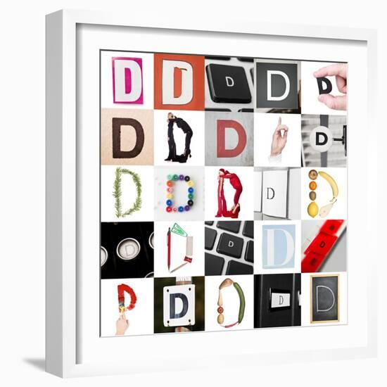 Collage With 25 Images With Letter D-gemenacom-Framed Art Print