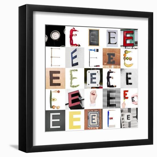 Collage With 25 Images With Letter E-gemenacom-Framed Art Print