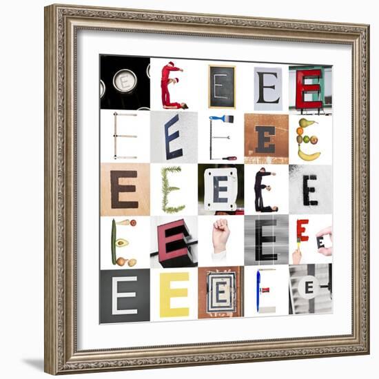 Collage With 25 Images With Letter E-gemenacom-Framed Art Print