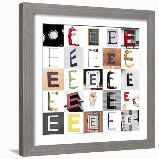 Collage With 25 Images With Letter E-gemenacom-Framed Art Print