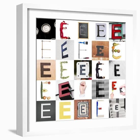 Collage With 25 Images With Letter E-gemenacom-Framed Art Print