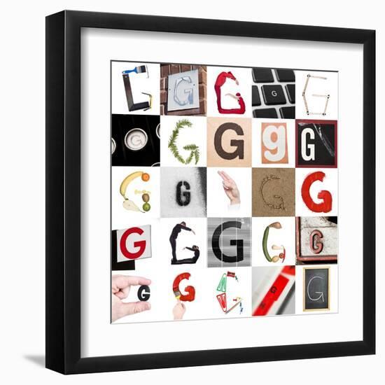 Collage With 25 Images With Letter G-gemenacom-Framed Art Print