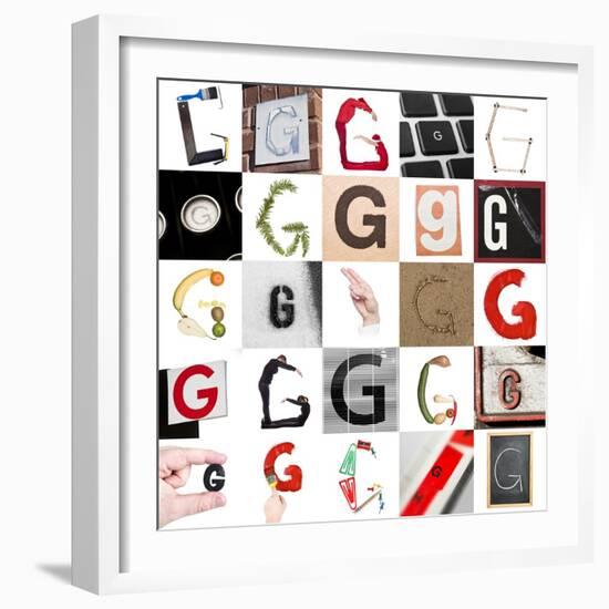 Collage With 25 Images With Letter G-gemenacom-Framed Art Print