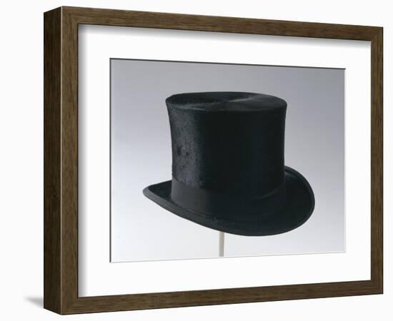 Collapsible Black Silk Top Hat Called Gibus from its Inventor's Name-null-Framed Giclee Print