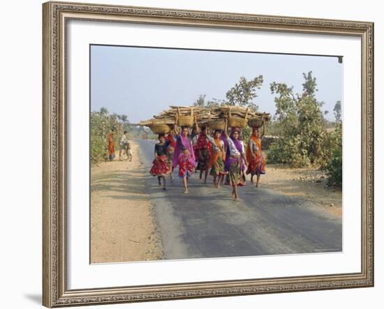 Collecting Firewood, Dhariyawad, Rajasthan, India-Robert Harding-Framed Photographic Print