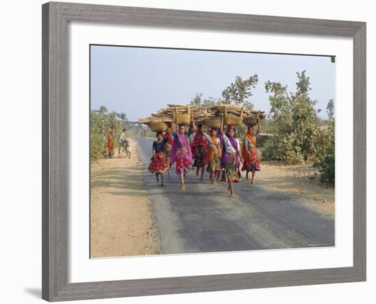 Collecting Firewood, Dhariyawad, Rajasthan, India-Robert Harding-Framed Photographic Print