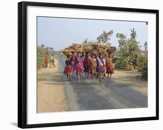 Collecting Firewood, Dhariyawad, Rajasthan, India-Robert Harding-Framed Photographic Print