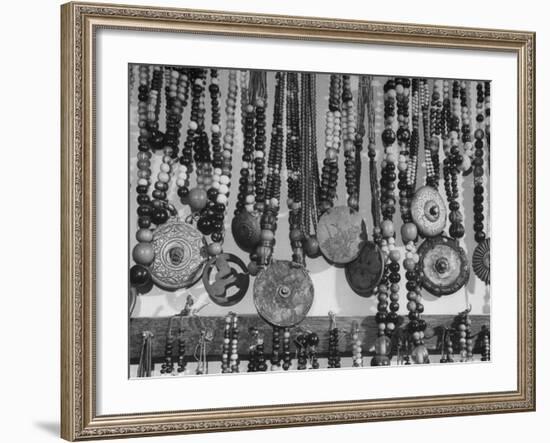 Collection of Ainu Beads. the Ainus Are the Indigenous People of Japan-Alfred Eisenstaedt-Framed Photographic Print