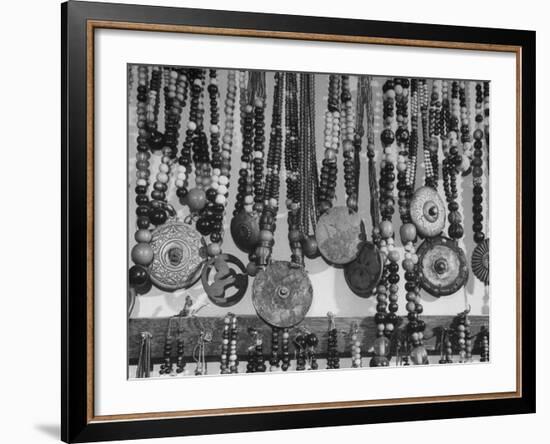 Collection of Ainu Beads. the Ainus Are the Indigenous People of Japan-Alfred Eisenstaedt-Framed Photographic Print