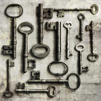 Collection of Antique Keys in a Square' Giclee Print - Tom Quartermaine