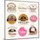 Collection of Bakery, CAKES and PIZZA Badges and Labels-Dejan Brkic-Mounted Art Print