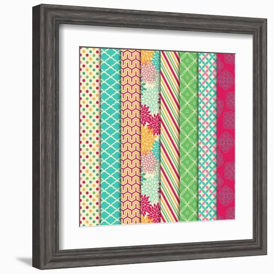 Collection of Bright and Colorful Backgrounds or Digital Papers-Pink Pueblo-Framed Art Print