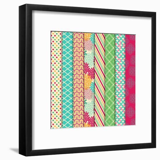Collection of Bright and Colorful Backgrounds or Digital Papers-Pink Pueblo-Framed Art Print
