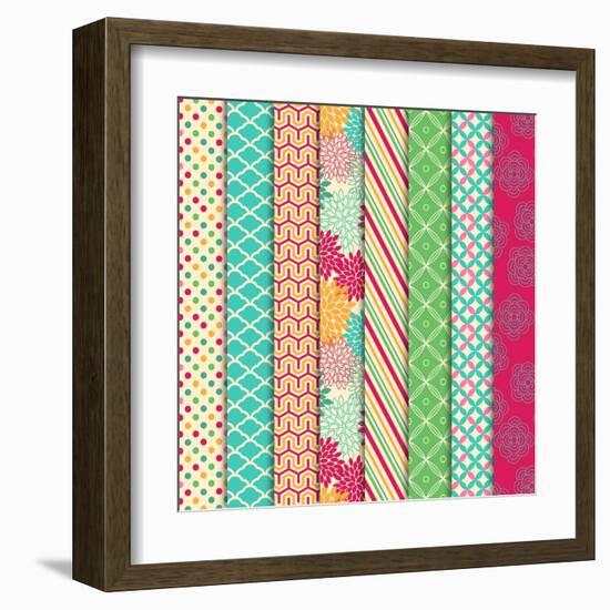 Collection of Bright and Colorful Backgrounds or Digital Papers-Pink Pueblo-Framed Art Print