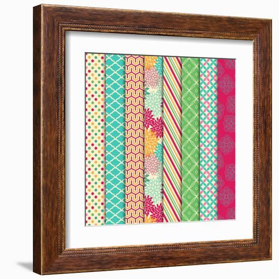 Collection of Bright and Colorful Backgrounds or Digital Papers-Pink Pueblo-Framed Art Print