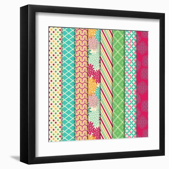 Collection of Bright and Colorful Backgrounds or Digital Papers-Pink Pueblo-Framed Art Print