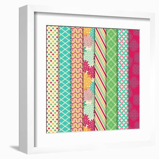 Collection of Bright and Colorful Backgrounds or Digital Papers-Pink Pueblo-Framed Art Print