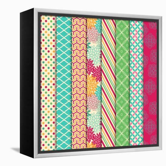 Collection of Bright and Colorful Backgrounds or Digital Papers-Pink Pueblo-Framed Stretched Canvas