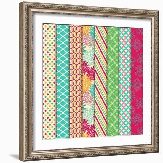 Collection of Bright and Colorful Backgrounds or Digital Papers-Pink Pueblo-Framed Art Print