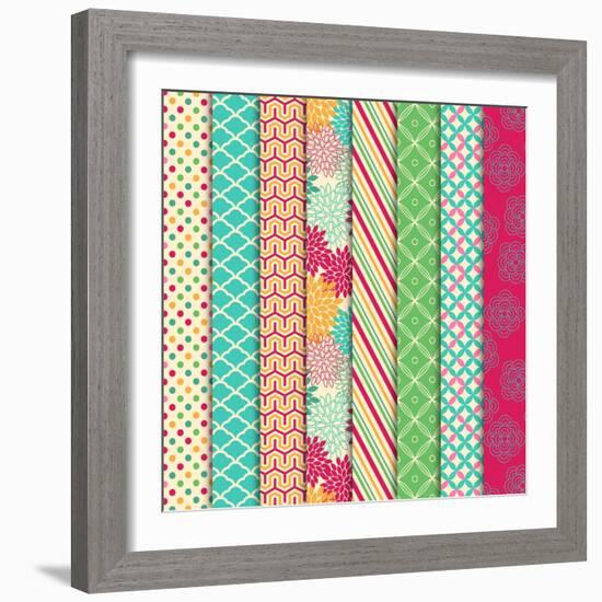 Collection of Bright and Colorful Backgrounds or Digital Papers-Pink Pueblo-Framed Art Print