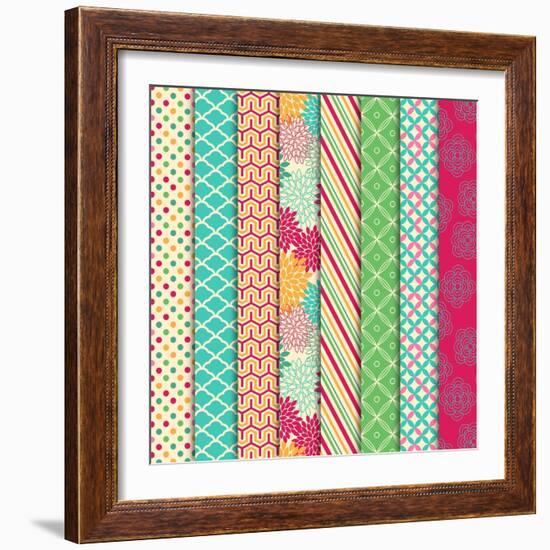 Collection of Bright and Colorful Backgrounds or Digital Papers-Pink Pueblo-Framed Art Print