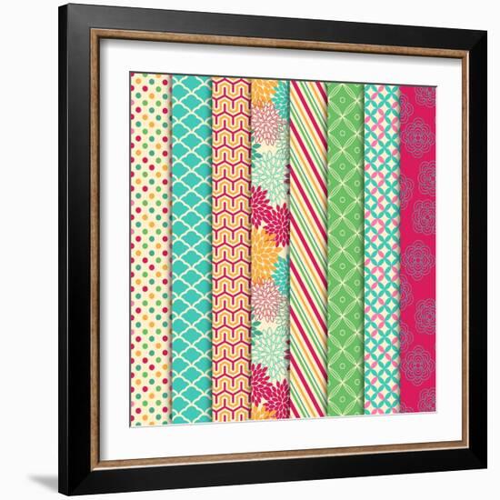 Collection of Bright and Colorful Backgrounds or Digital Papers-Pink Pueblo-Framed Art Print