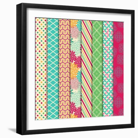 Collection of Bright and Colorful Backgrounds or Digital Papers-Pink Pueblo-Framed Art Print